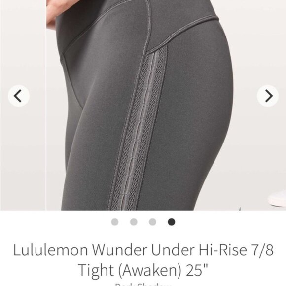 Lululemon Women's Gray Wunder Under Hi Rise  7/8 Awaken Tight Leggings Size 6 - Picture 7 of 9